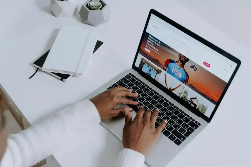 person working on laptop - local seo consulting services near me