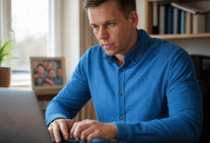 man working on laptop - Generate Leads Through SEO