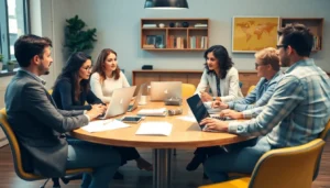 group of people with documents and laptops - citations for seo
