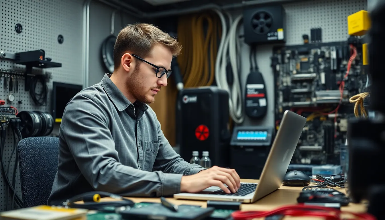 man working on laptop - GBP optimization 2025
