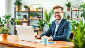 man working on laptop - best link building strategies for small businesses