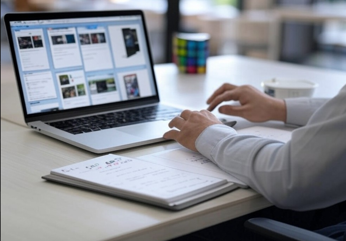 person working on a laptop -  local SEO optimization package deals